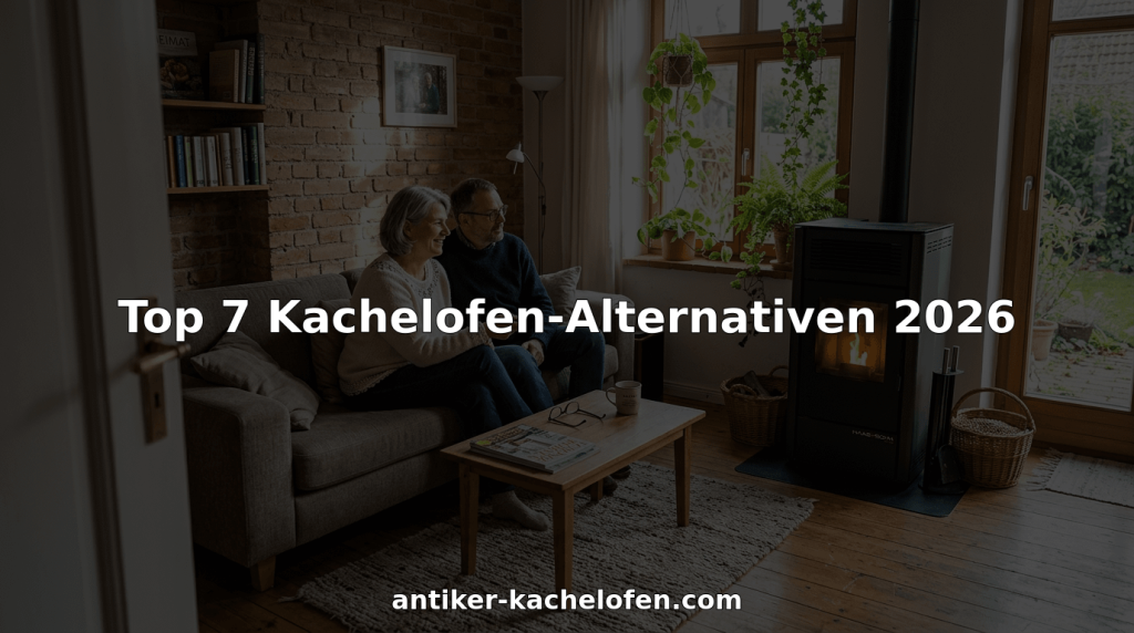 Ein Paar genießt die Zeit im hellen sophristischen Wohnzimmer mit einem modernen Kaminofen.